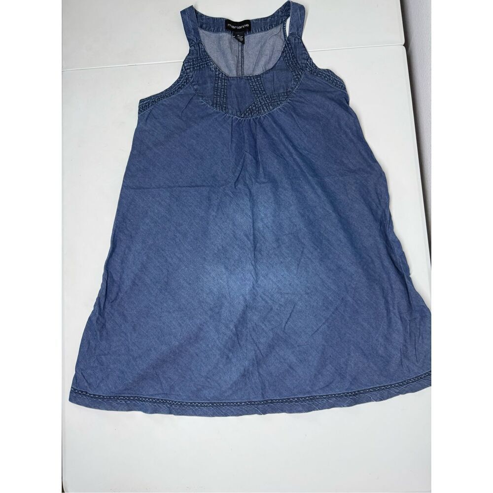 Marianne Women’s Light Denim Mini Dress Size XL Cotton